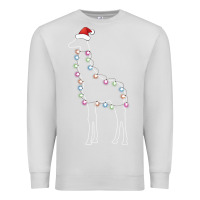 Dove Grey santa giraffe christmas color led Premium Sweatshirt - linhVisuals