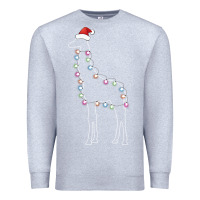 Heather Grey santa giraffe christmas color led Premium Sweatshirt - linhVisuals