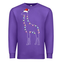 Purple santa giraffe christmas color led Premium Sweatshirt - linhVisuals