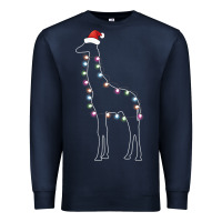 Navy santa giraffe christmas color led Premium Sweatshirt - linhVisuals