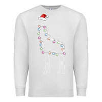 Oatmeal Heather santa giraffe christmas color led Premium Sweatshirt - linhVisuals