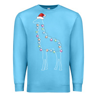 Ocean Blue santa giraffe christmas color led Premium Sweatshirt - linhVisuals