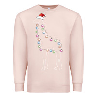 Pale Pink santa giraffe christmas color led Premium Sweatshirt - linhVisuals