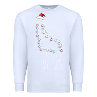 White santa giraffe christmas color led Premium Sweatshirt - linhVisuals