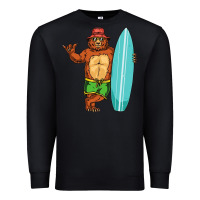 Black surfing premium Premium Sweatshirt - linhVisuals