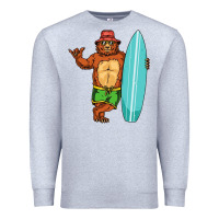 Heather Grey surfing premium Premium Sweatshirt - linhVisuals