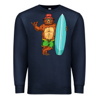 Navy surfing premium Premium Sweatshirt - linhVisuals