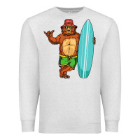 Oatmeal Heather surfing premium Premium Sweatshirt - linhVisuals