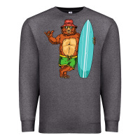 Charcoal Heather surfing premium Premium Sweatshirt - linhVisuals