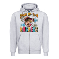 Heather Grey show me your bobbers Zipper Hoodie - JahusDesignShop