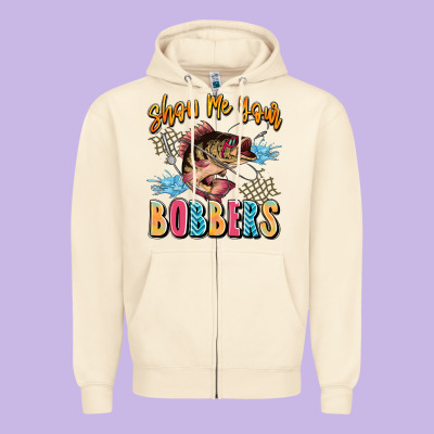 Show Me Your Bobbers Zipper Hoodie Designed By Jahusdesignshop