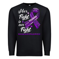 Black hodgkins lymphoma awareness t  shirt hodgkin's lymphoma awareness her Premium Sweatshirt - linhVisuals
