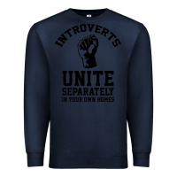 Navy introverts unite Premium Sweatshirt - linhVisuals