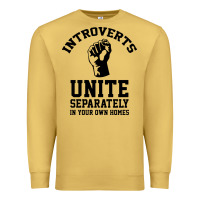 Antique Gold introverts unite Premium Sweatshirt - linhVisuals