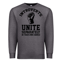 Charcoal Heather introverts unite Premium Sweatshirt - linhVisuals