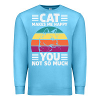 Ocean Blue Funny Cat Lover Sarcastic Cat Memes Premium Sweatshirt - linhVisuals
