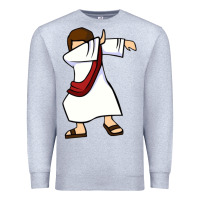 Heather Grey dabbing jesus christian dab dance Premium Sweatshirt - linhVisuals