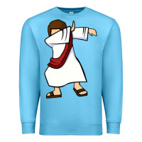 Ocean Blue dabbing jesus christian dab dance Premium Sweatshirt - linhVisuals