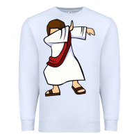 White dabbing jesus christian dab dance Premium Sweatshirt - linhVisuals
