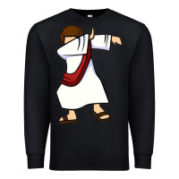 Black dabbing jesus christian dab dance Premium Sweatshirt - linhVisuals