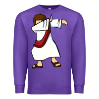 Purple dabbing jesus christian dab dance Premium Sweatshirt - linhVisuals