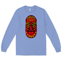 Colony Blue african masks 3 Long Sleeve Tee - BundleAndBundleShop