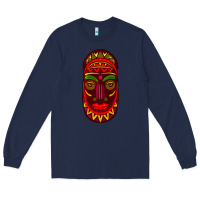Navy african masks 3 Long Sleeve Tee - BundleAndBundleShop