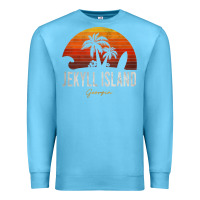 Ocean Blue jekyll island beach georgia ga palms vacation surf sundown tank top Premium Sweatshirt - linhVisuals