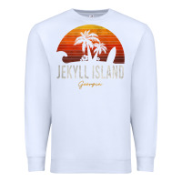 White jekyll island beach georgia ga palms vacation surf sundown tank top Premium Sweatshirt - linhVisuals