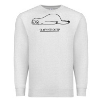Oatmeal Heather Funny Animal Sloth SLOPHISTICATED Premium Sweatshirt - linhVisuals