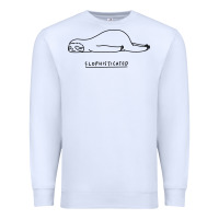White Funny Animal Sloth SLOPHISTICATED Premium Sweatshirt - linhVisuals