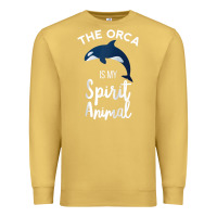 Antique Gold orca spirit animal killer whale ocean sea marine funny water raglan ba Premium Sweatshirt - linhVisuals