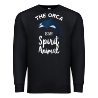 Black orca spirit animal killer whale ocean sea marine funny water raglan ba Premium Sweatshirt - linhVisuals