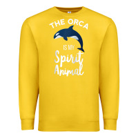 Lemon orca spirit animal killer whale ocean sea marine funny water raglan ba Premium Sweatshirt - linhVisuals