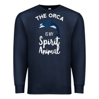 Navy orca spirit animal killer whale ocean sea marine funny water raglan ba Premium Sweatshirt - linhVisuals