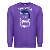 Purple orca spirit animal killer whale ocean sea marine funny water raglan ba Premium Sweatshirt - linhVisuals