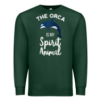 Sports Green orca spirit animal killer whale ocean sea marine funny water raglan ba Premium Sweatshirt - linhVisuals