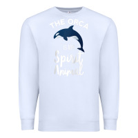 White orca spirit animal killer whale ocean sea marine funny water raglan ba Premium Sweatshirt - linhVisuals