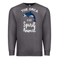 Charcoal Heather orca spirit animal killer whale ocean sea marine funny water raglan ba Premium Sweatshirt - linhVisuals