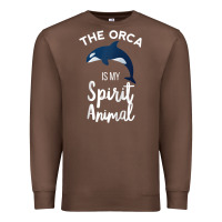 Chestnut orca spirit animal killer whale ocean sea marine funny water raglan ba Premium Sweatshirt - linhVisuals