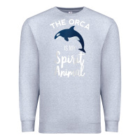 Heather Grey orca spirit animal killer whale ocean sea marine funny water raglan ba Premium Sweatshirt - linhVisuals