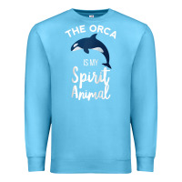 Ocean Blue orca spirit animal killer whale ocean sea marine funny water raglan ba Premium Sweatshirt - linhVisuals