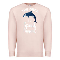 Pale Pink orca spirit animal killer whale ocean sea marine funny water raglan ba Premium Sweatshirt - linhVisuals