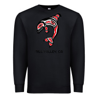 Black mill valley, california native american orca killer whale raglan baseb Premium Sweatshirt - linhVisuals