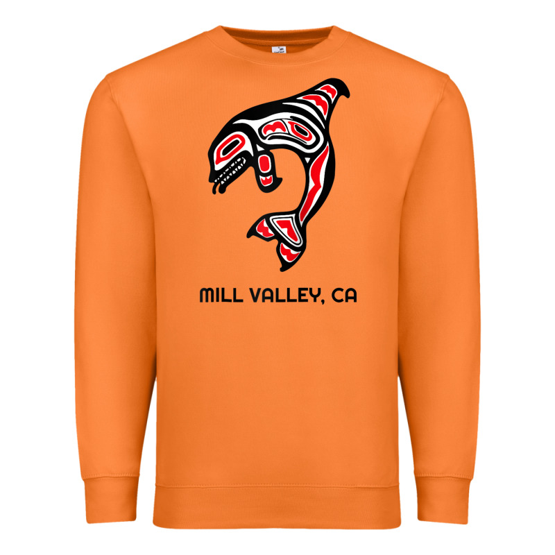 Mill Valley, California Native American Orca Killer Whale Raglan Baseb Premium Sweatshirt by linhVisuals | Teevron