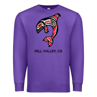 Purple mill valley, california native american orca killer whale raglan baseb Premium Sweatshirt - linhVisuals