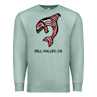Seafoam mill valley, california native american orca killer whale raglan baseb Premium Sweatshirt - linhVisuals