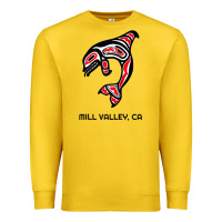 Lemon mill valley, california native american orca killer whale raglan baseb Premium Sweatshirt - linhVisuals