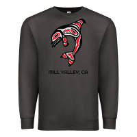 Smoke mill valley, california native american orca killer whale raglan baseb Premium Sweatshirt - linhVisuals