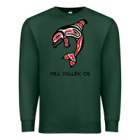 Sports Green mill valley, california native american orca killer whale raglan baseb Premium Sweatshirt - linhVisuals